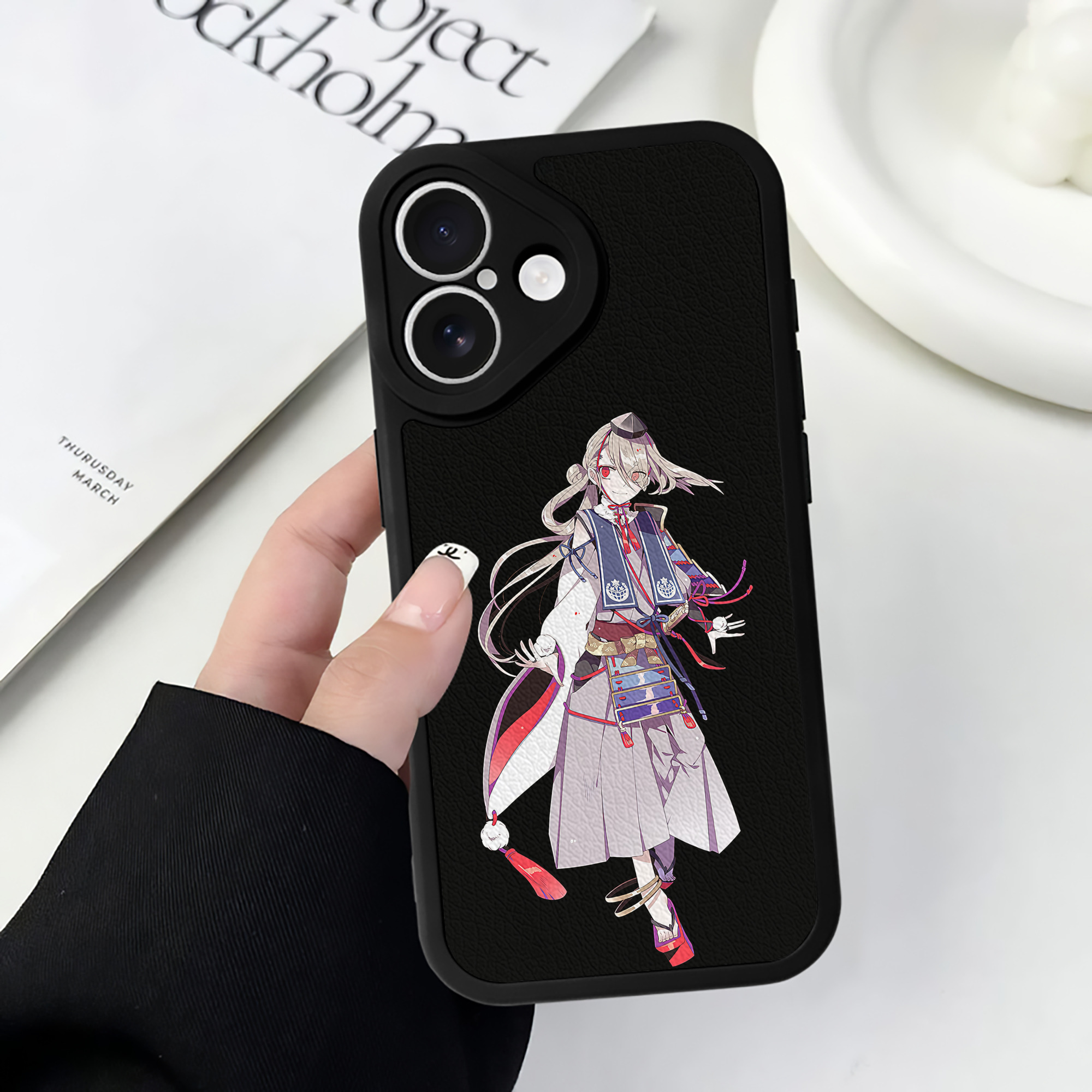 （画像用） 刀剣乱舞 Touken Ranbu 【iPhone 16シリーズ対応】シリコンスマホケース（レザー調） 材質：シリコン